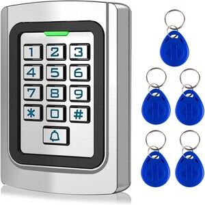 Universal Wired Access Control Metal Keypad 12V DC Door PIN Code & ID Card Key